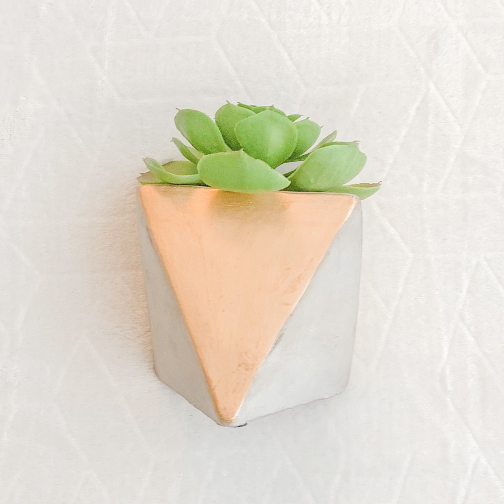 Fake Plant with Gold and White Stand